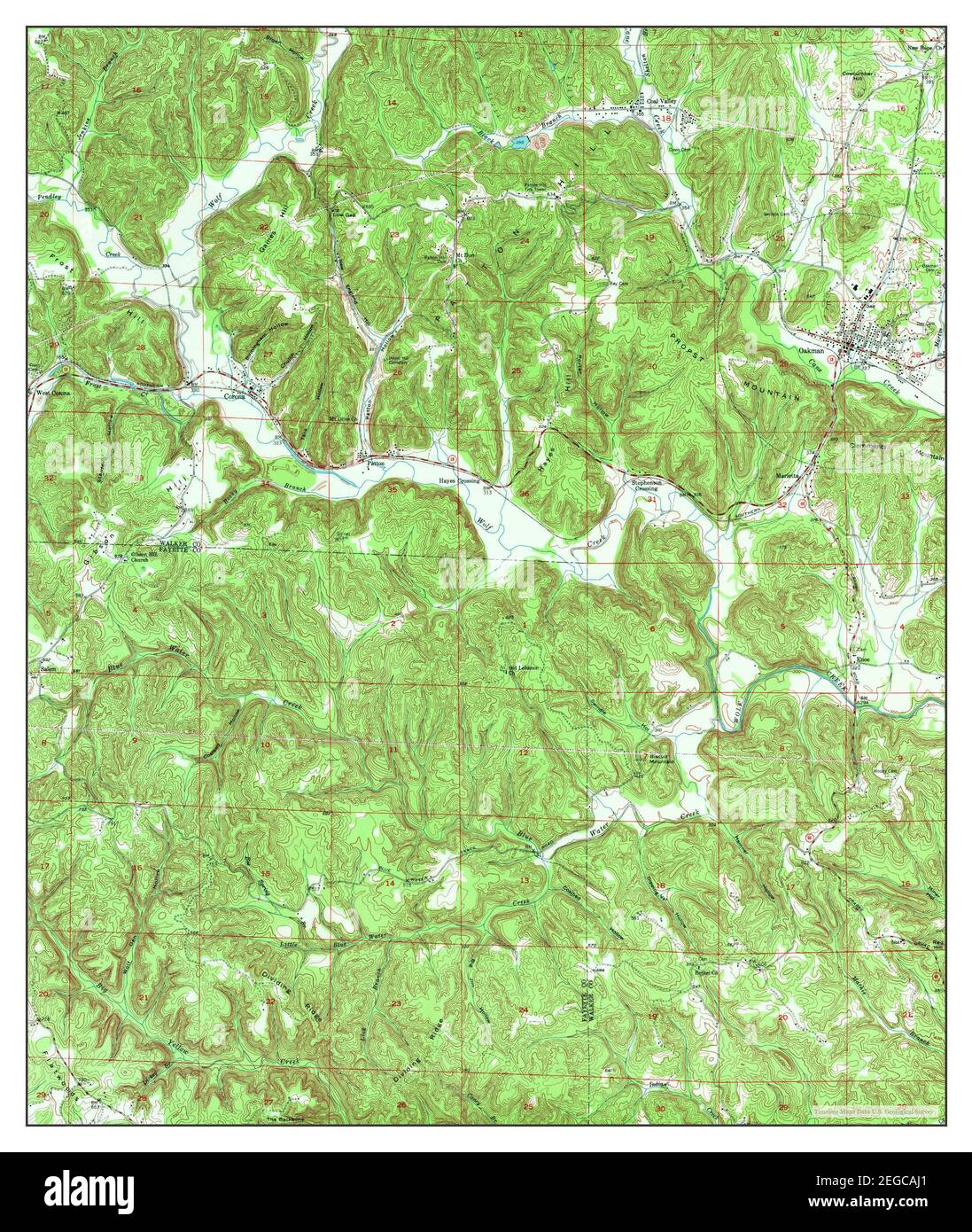 Oakman, Alabama, map 1949, 124000, United States of America by