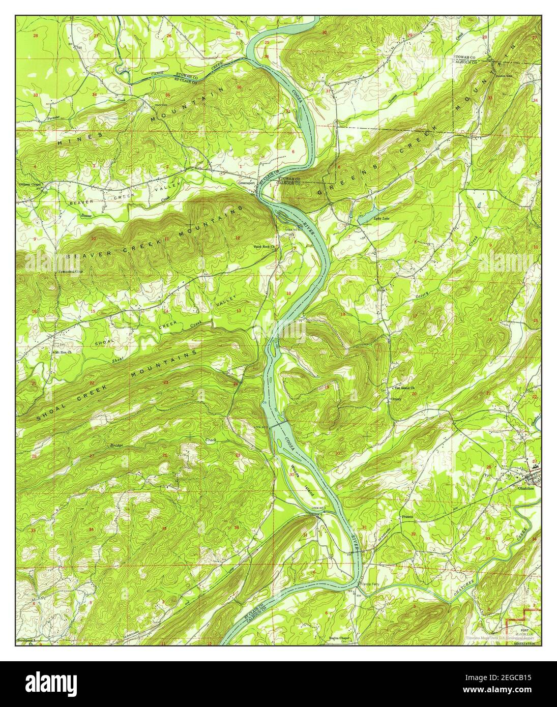 Ohatchee, Alabama, map 1949, 124000, United States of America by