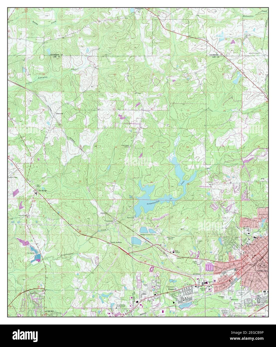 Opelika West, Alabama, map 1971, 124000, United States of America by