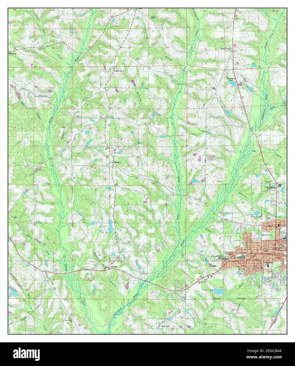 Opp West, Alabama, map 1971, 1:24000, United States of America by Timeless Maps, data U.S. Geological Survey Stock Photo