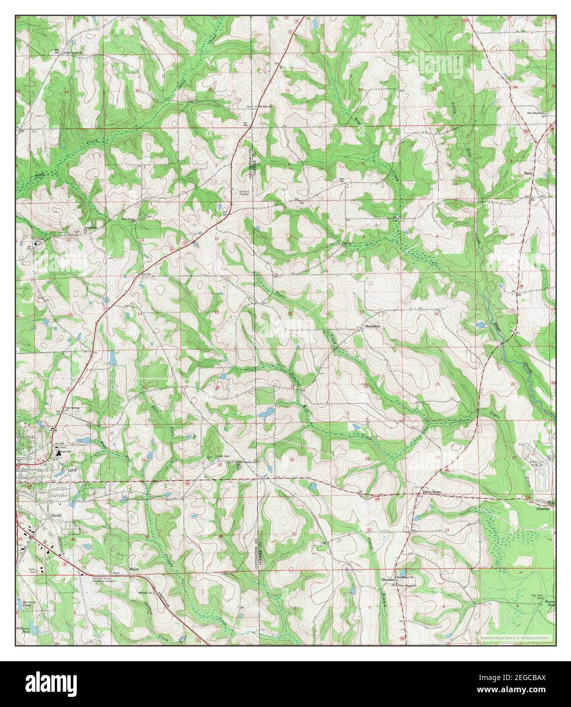 Opp East, Alabama, map 1968, 1:24000, United States of America by Timeless Maps, data U.S. Geological Survey Stock Photo