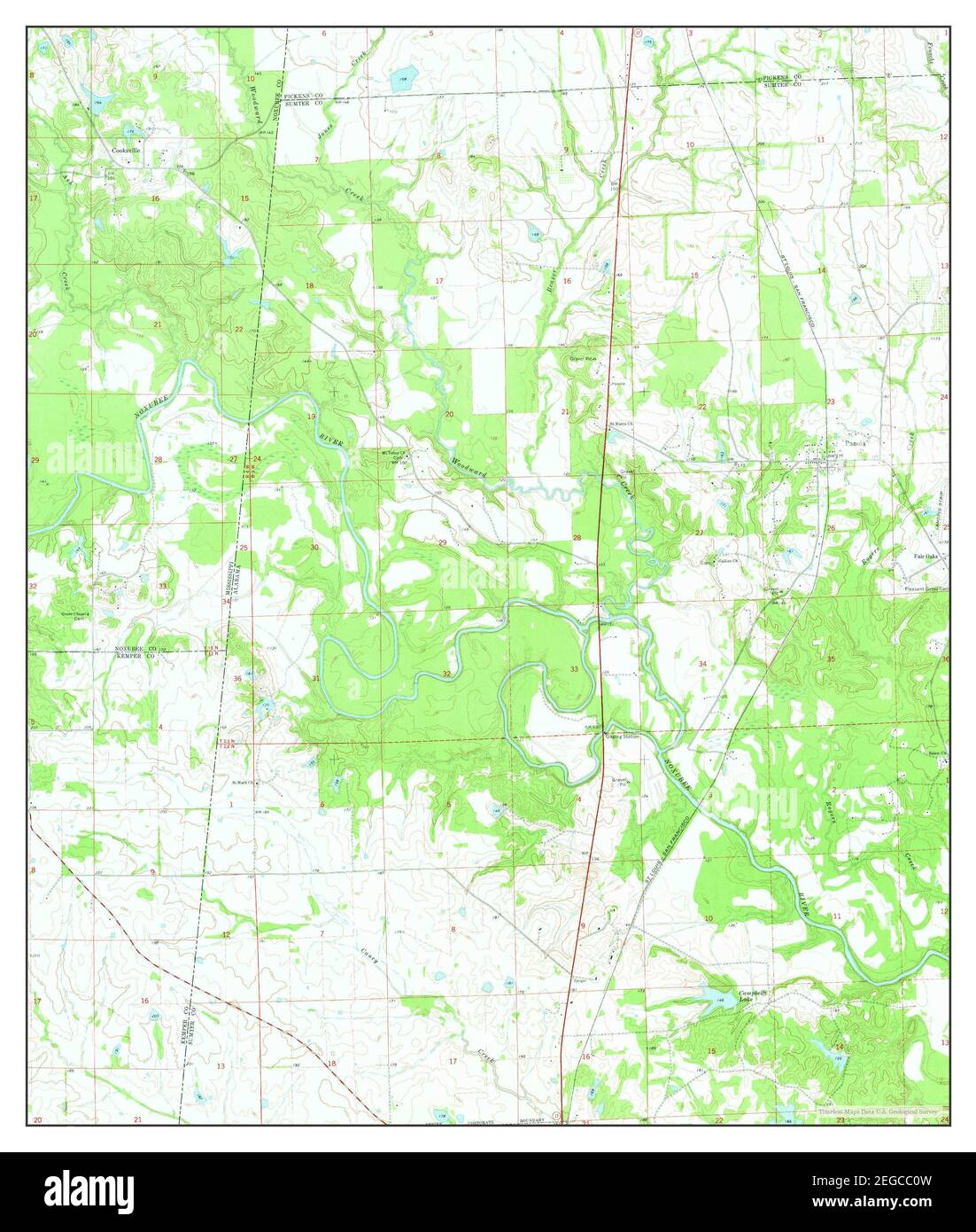 Panola, Alabama, map 1973, 124000, United States of America by