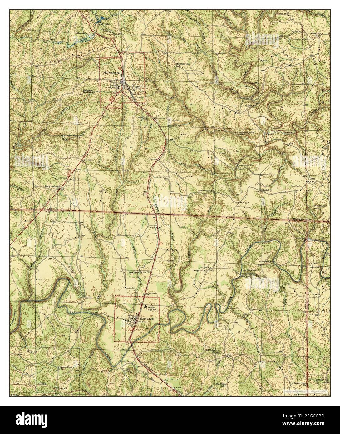 Phil Campbell, Alabama, map 1947, 124000, United States of America by Timeless Maps, data U.S