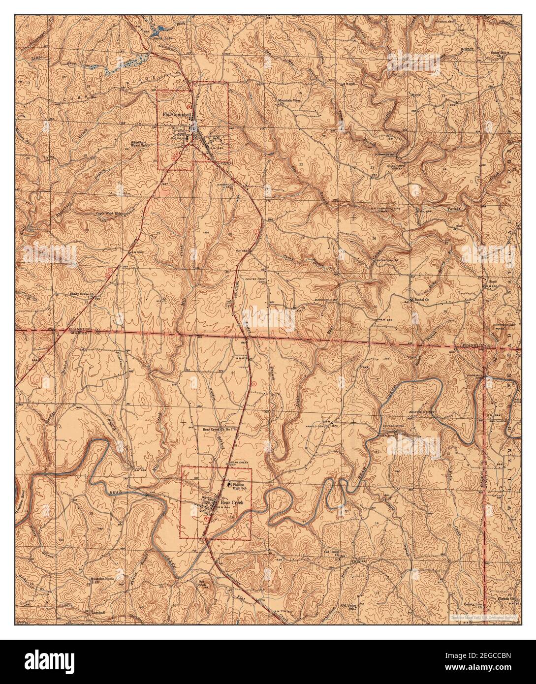 Phil Campbell, Alabama, map 1947, 124000, United States of America by Timeless Maps, data U.S