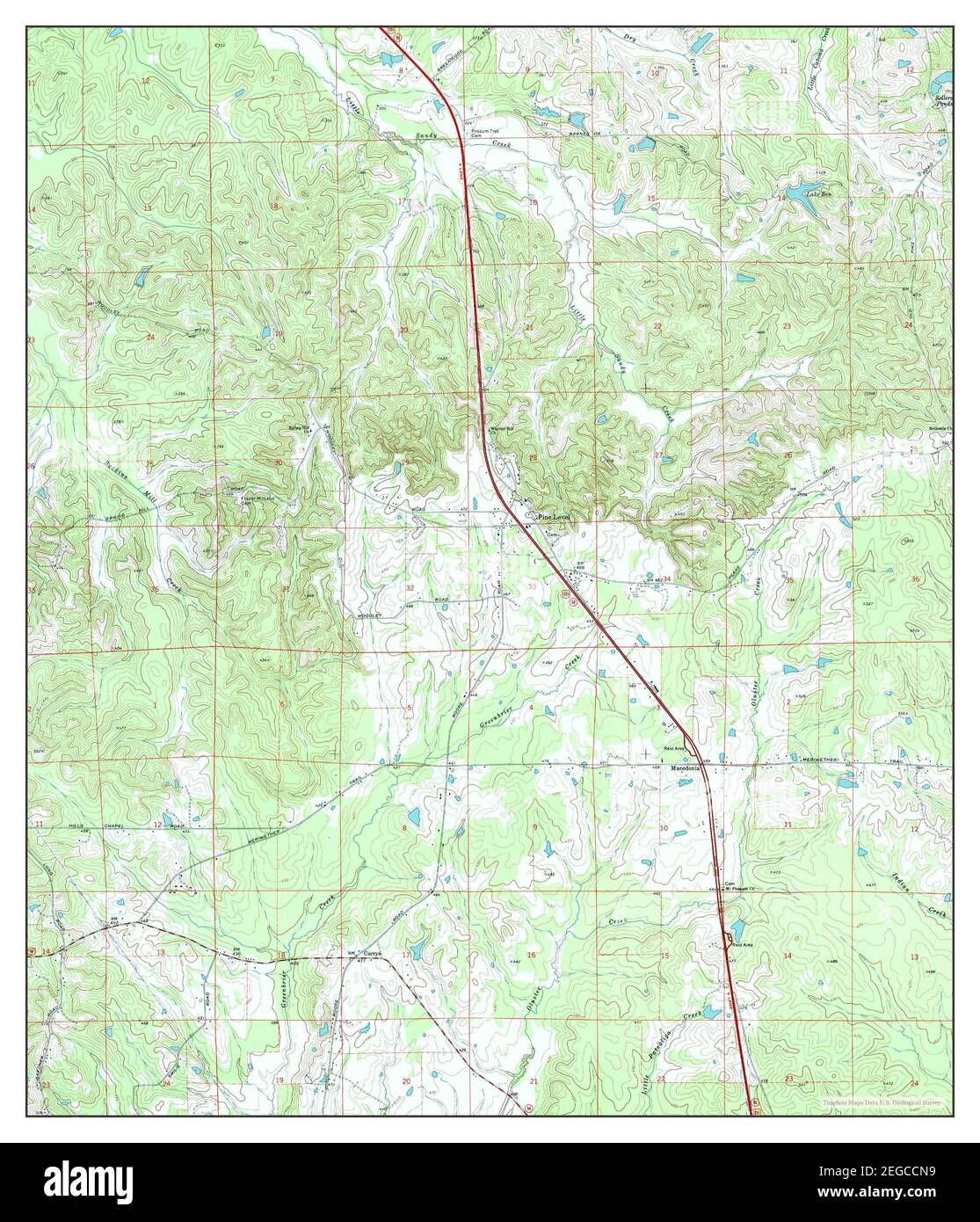 Pine Level, Alabama, map 1971, 124000, United States of America by