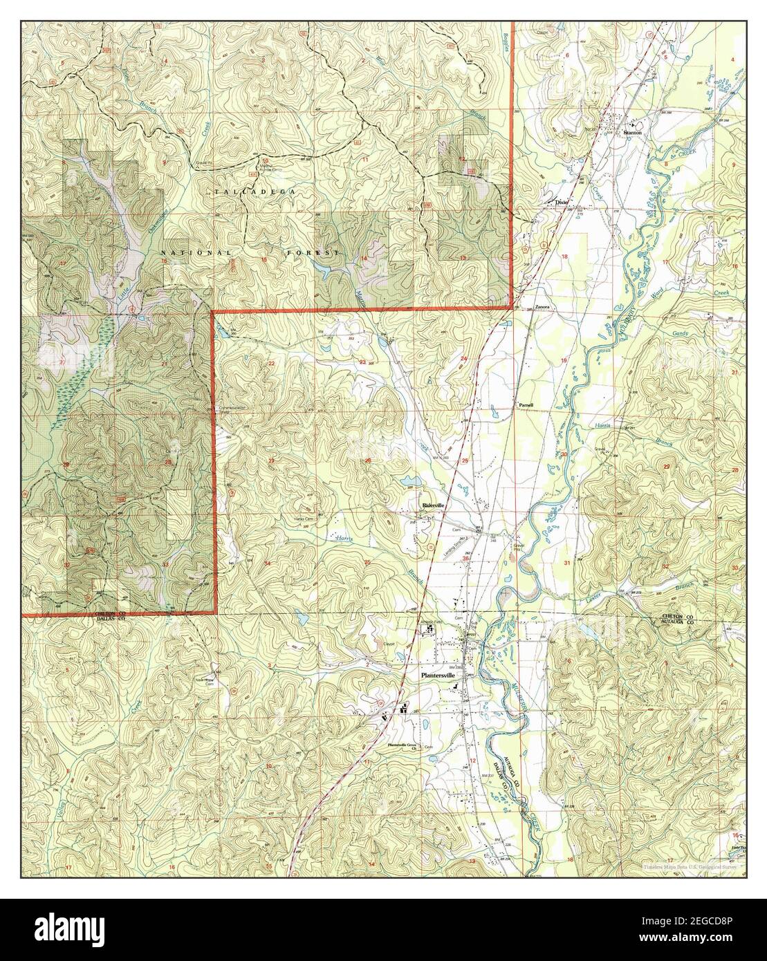 Plantersville, Alabama, map 2002, 124000, United States of America by