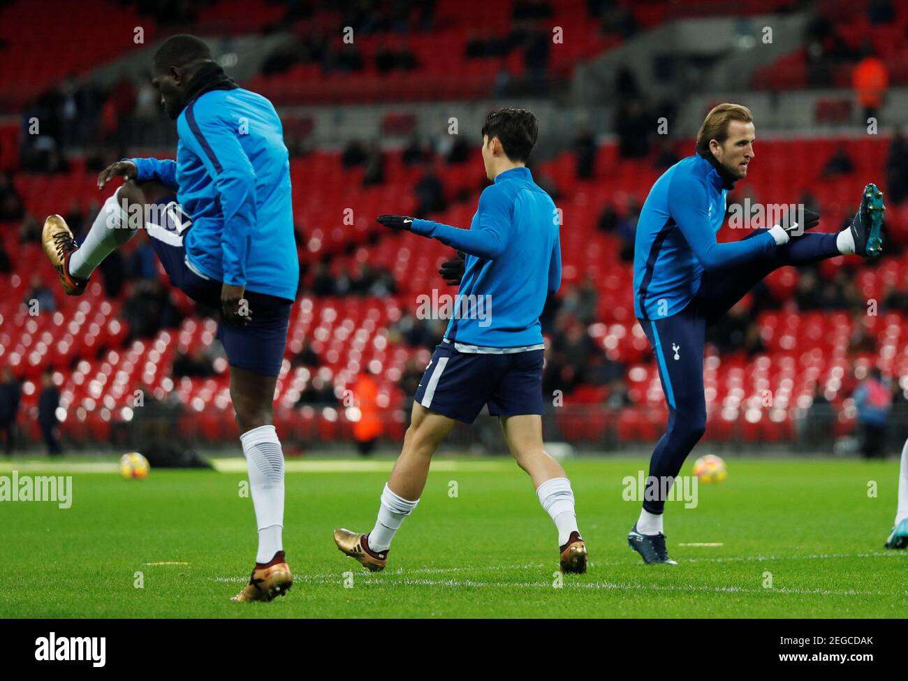 Soccer Football - Premier League - Tottenham Hotspur vs West Ham United - Wembley Stadium, London, Britain - January 4, 2018   Tottenham's Harry Kane warms up before the match   REUTERS/Eddie Keogh    EDITORIAL USE ONLY. No use with unauthorized audio, video, data, fixture lists, club/league logos or 'live' services. Online in-match use limited to 75 images, no video emulation. No use in betting, games or single club/league/player publications.  Please contact your account representative for further details. Stock Photo