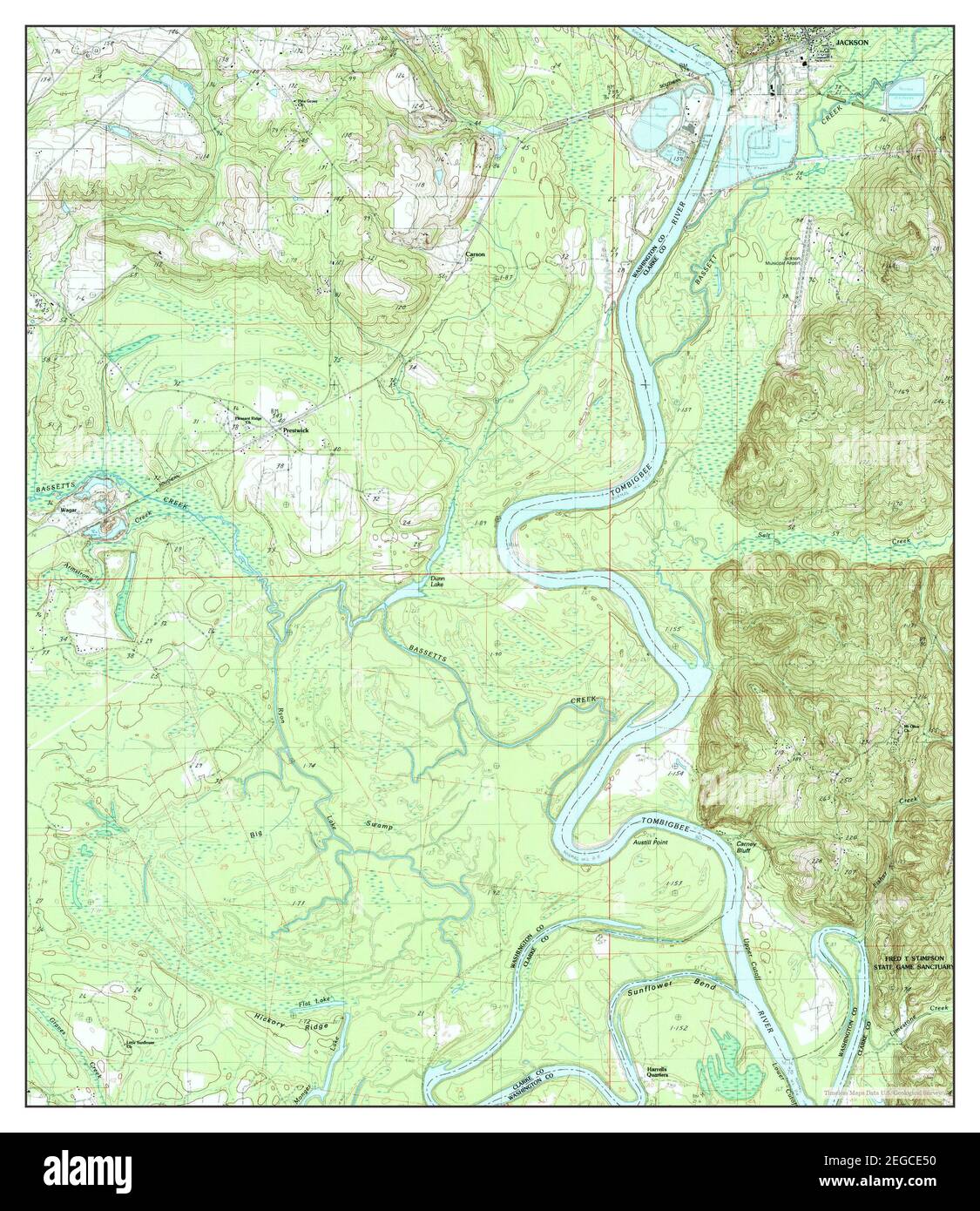 Prestwick, Alabama, map 1983, 1:24000, United States of America by Timeless Maps, data U.S. Geological Survey Stock Photo