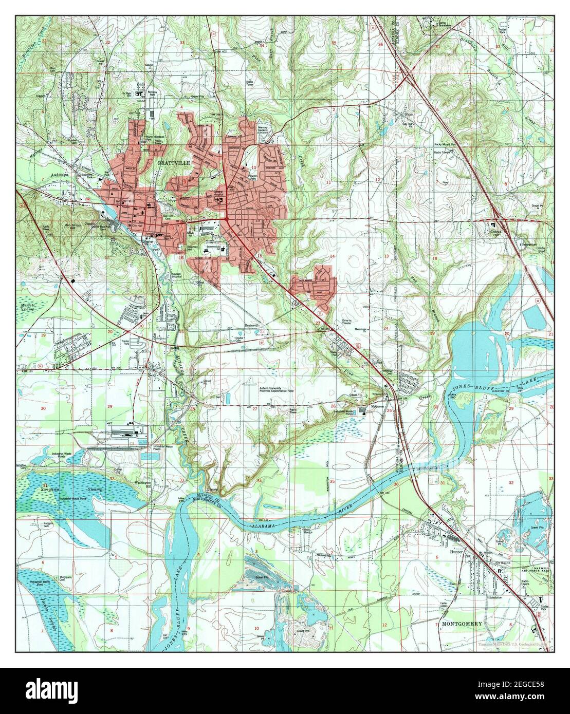 Map Of Prattville Alabama Alabama Prattville Cut Out Stock Images & Pictures - Alamy