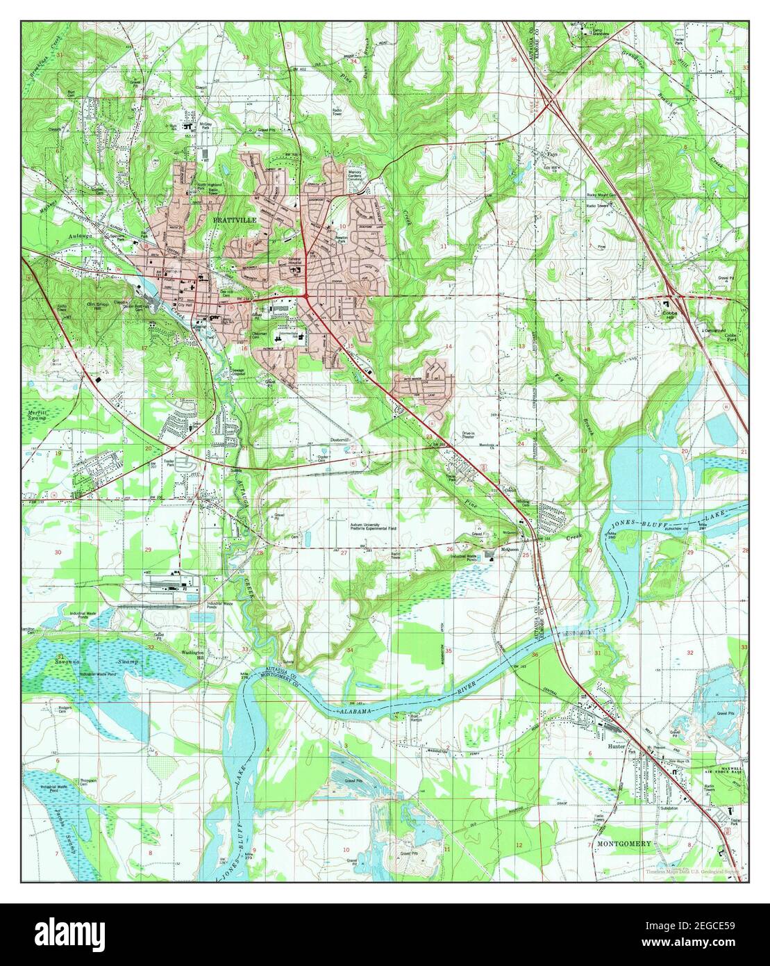Map Of Prattville Alabama Alabama Prattville Cut Out Stock Images & Pictures - Alamy