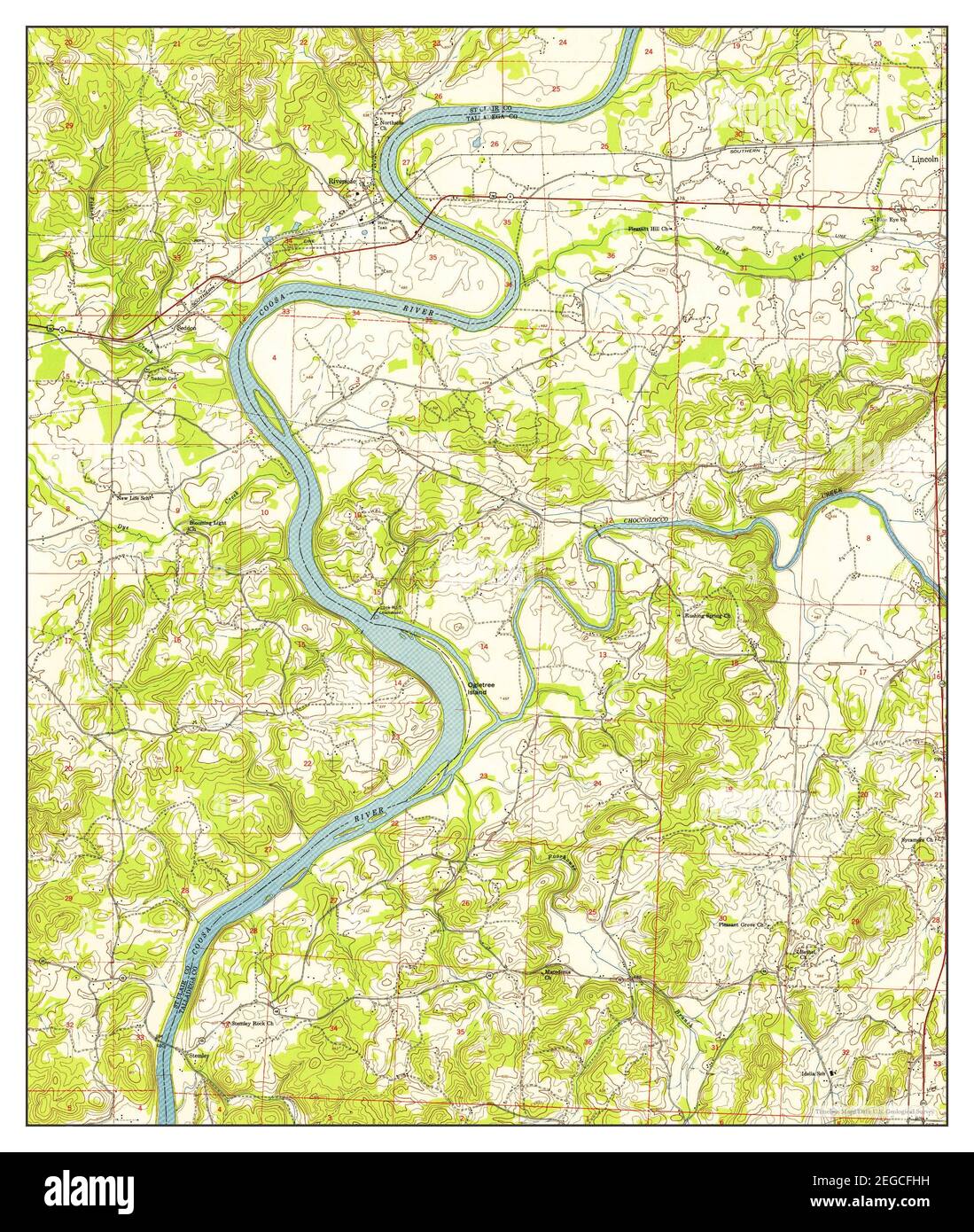 Riverside, Alabama, map 1947, 124000, United States of America by