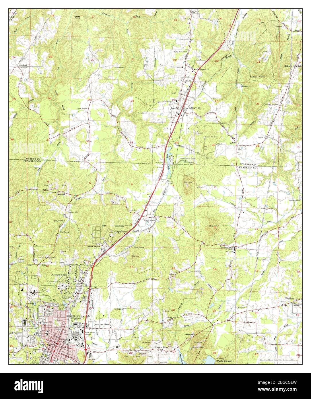 Map Of Russellville Alabama Russellville, Alabama, Map 1971, 1:24000, United States Of America By  Timeless Maps, Data U.s. Geological Survey Stock Photo - Alamy
