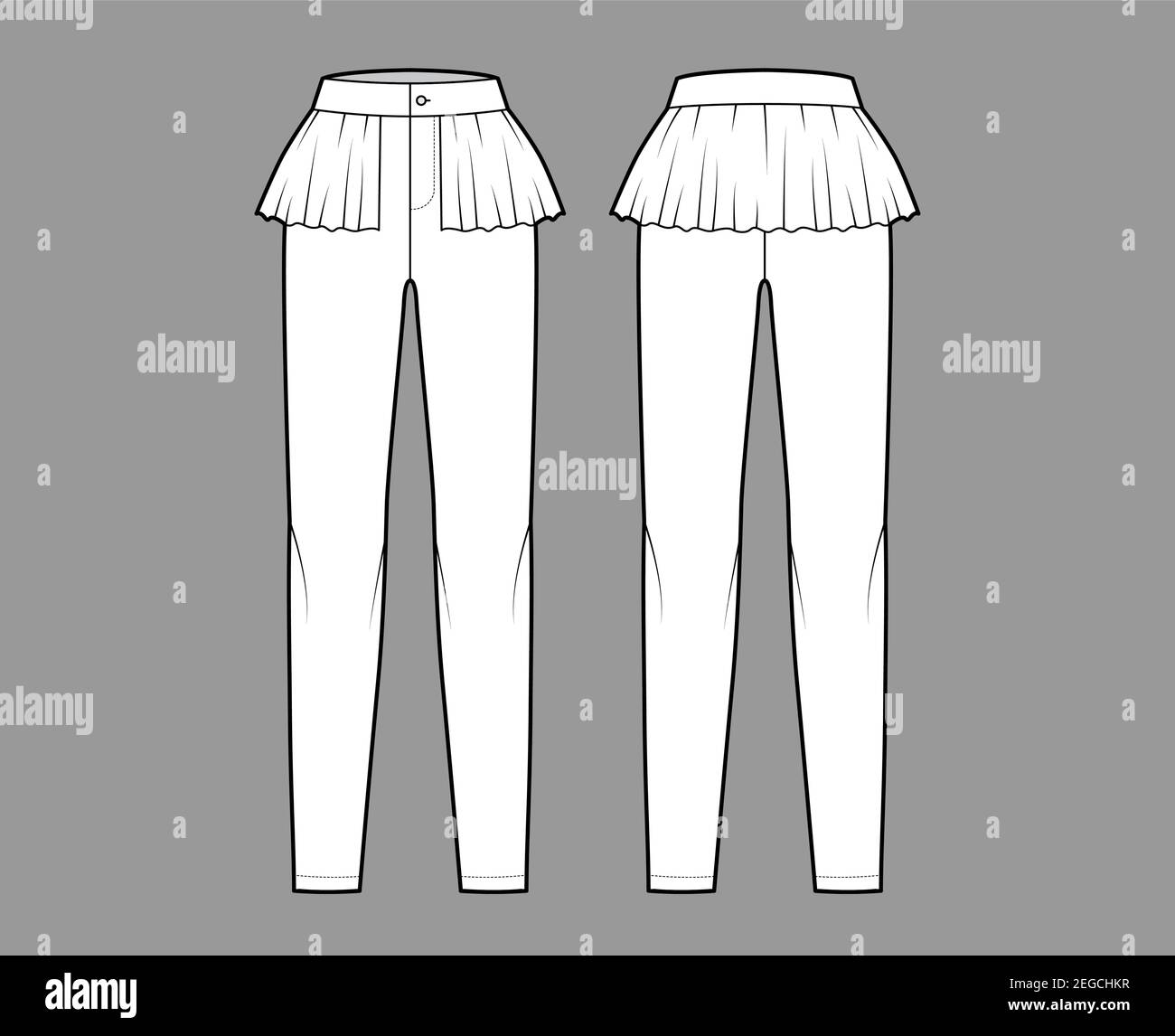 Pants peplum technical fashion 