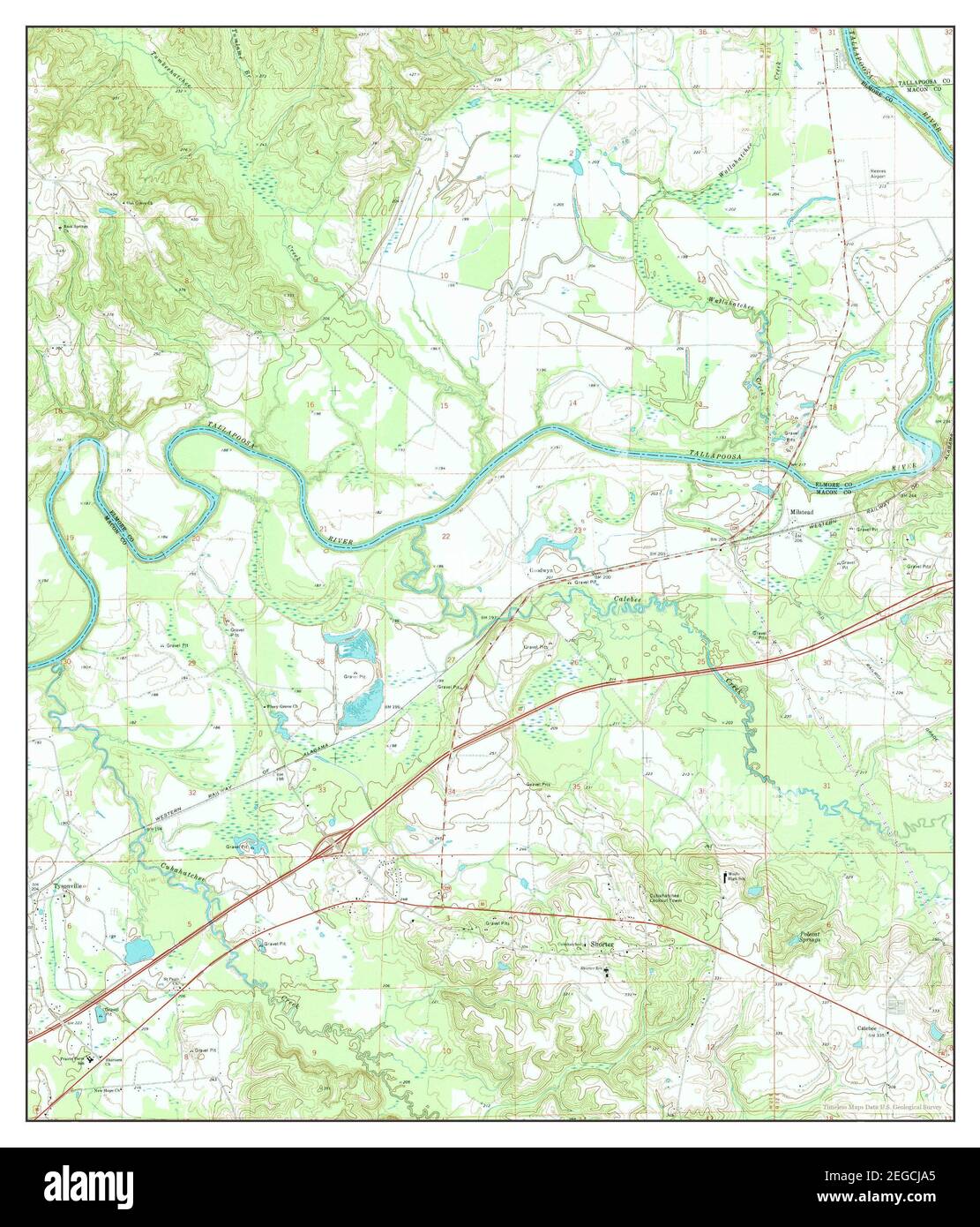 Shorter, Alabama, map 1971, 124000, United States of America by Timeless Maps, data U.S