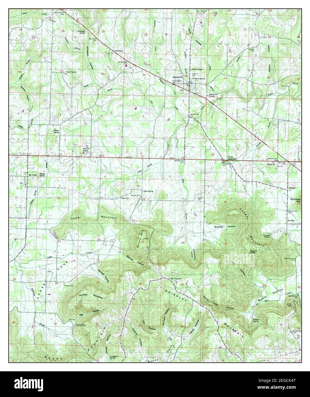 Somerville, Alabama, map 1951, 124000, United States of America by