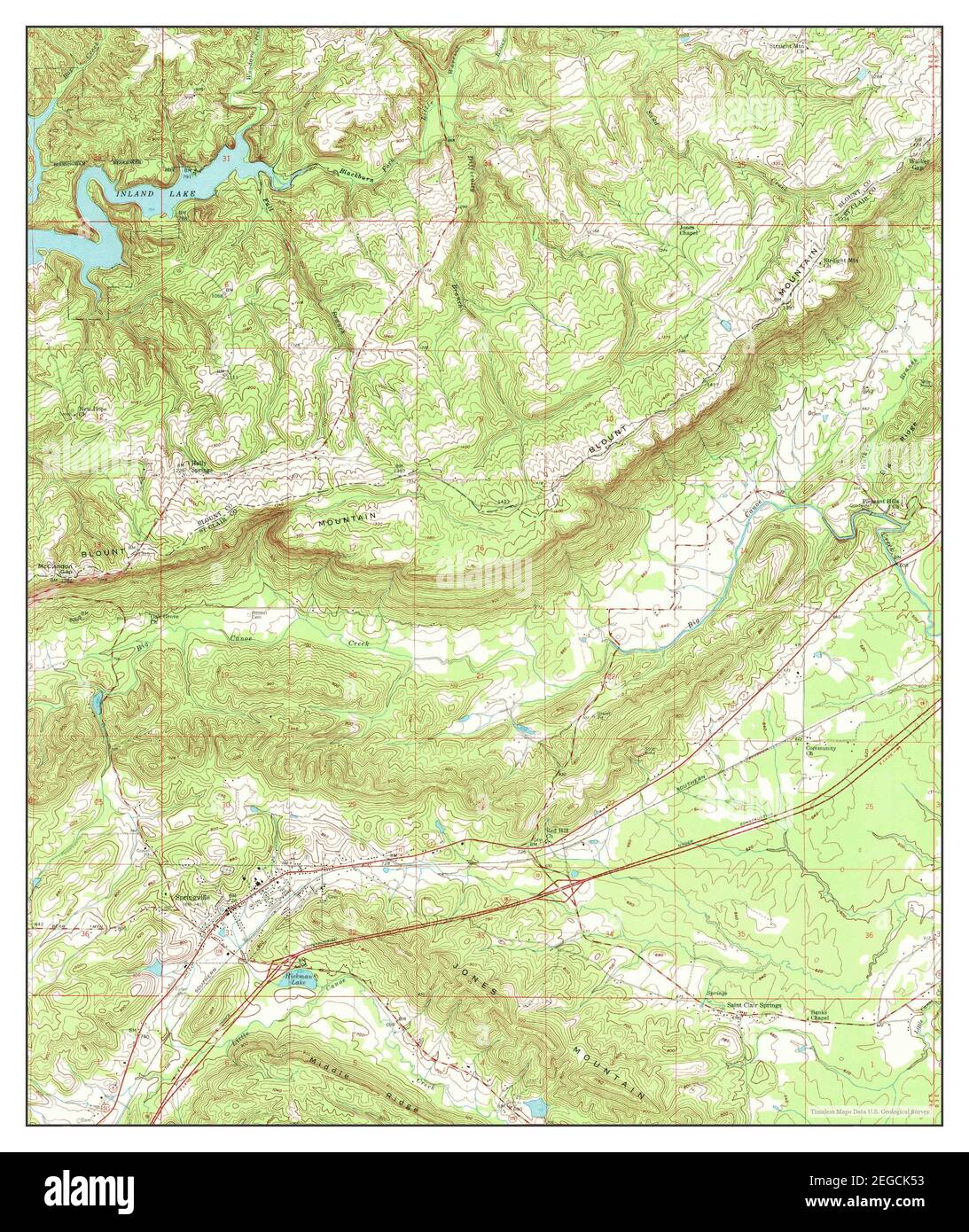 Springville, Alabama, map 1958, 124000, United States of America by