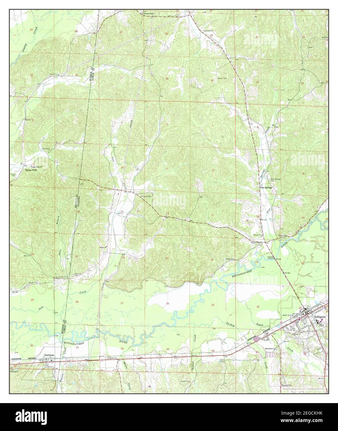 Sulligent, Alabama, map 1967, 124000, United States of America by