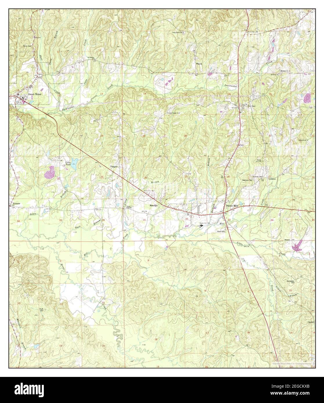 Sweet Water, Alabama, map 1978, 124000, United States of America by