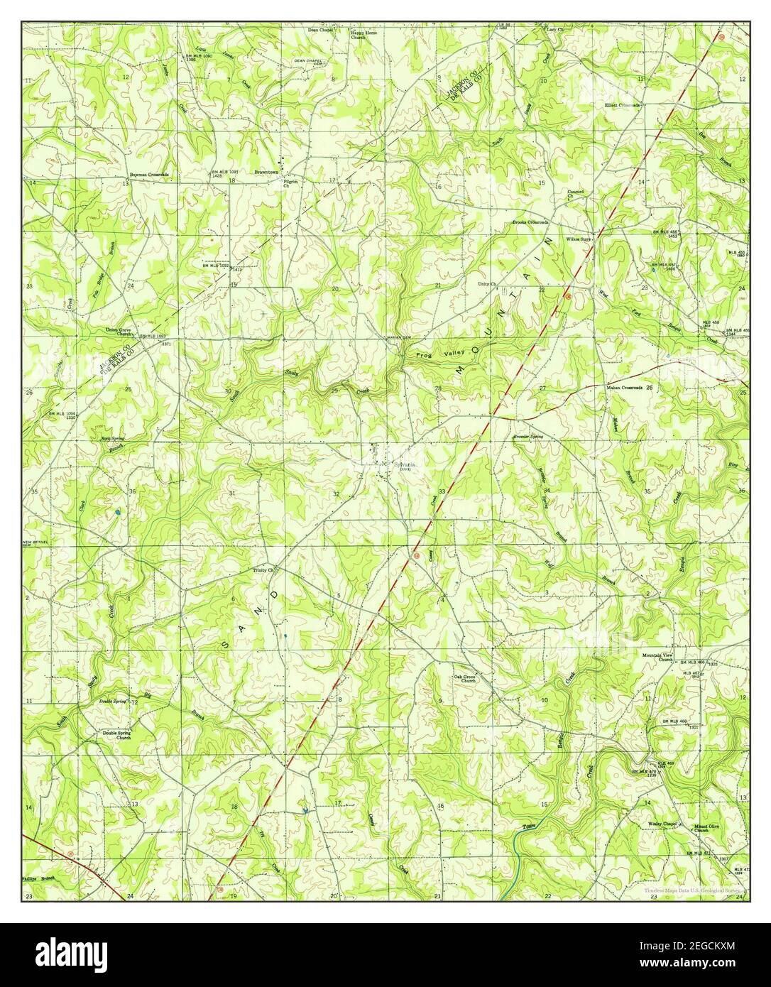 Sylvania, Alabama, map 1950, 124000, United States of America by Timeless Maps, data U.S