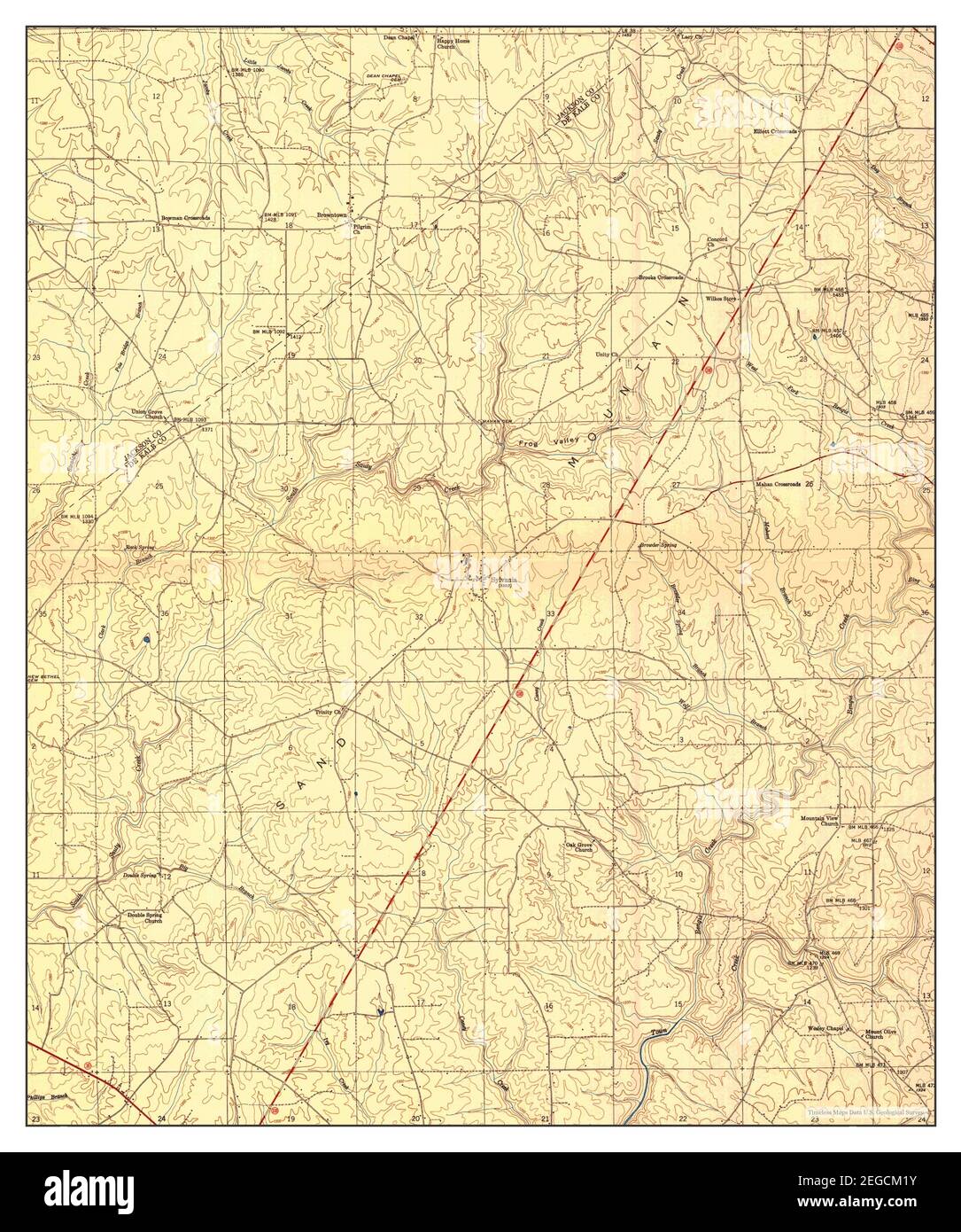 Sylvania, Alabama, map 1950, 124000, United States of America by