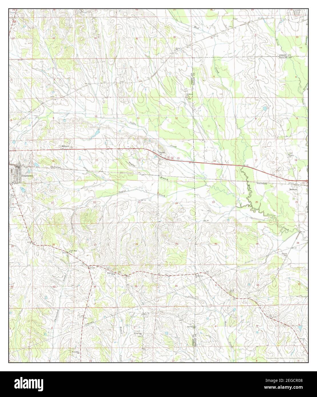 Uniontown East, Alabama, map 1968, 1:24000, United States of America by ...