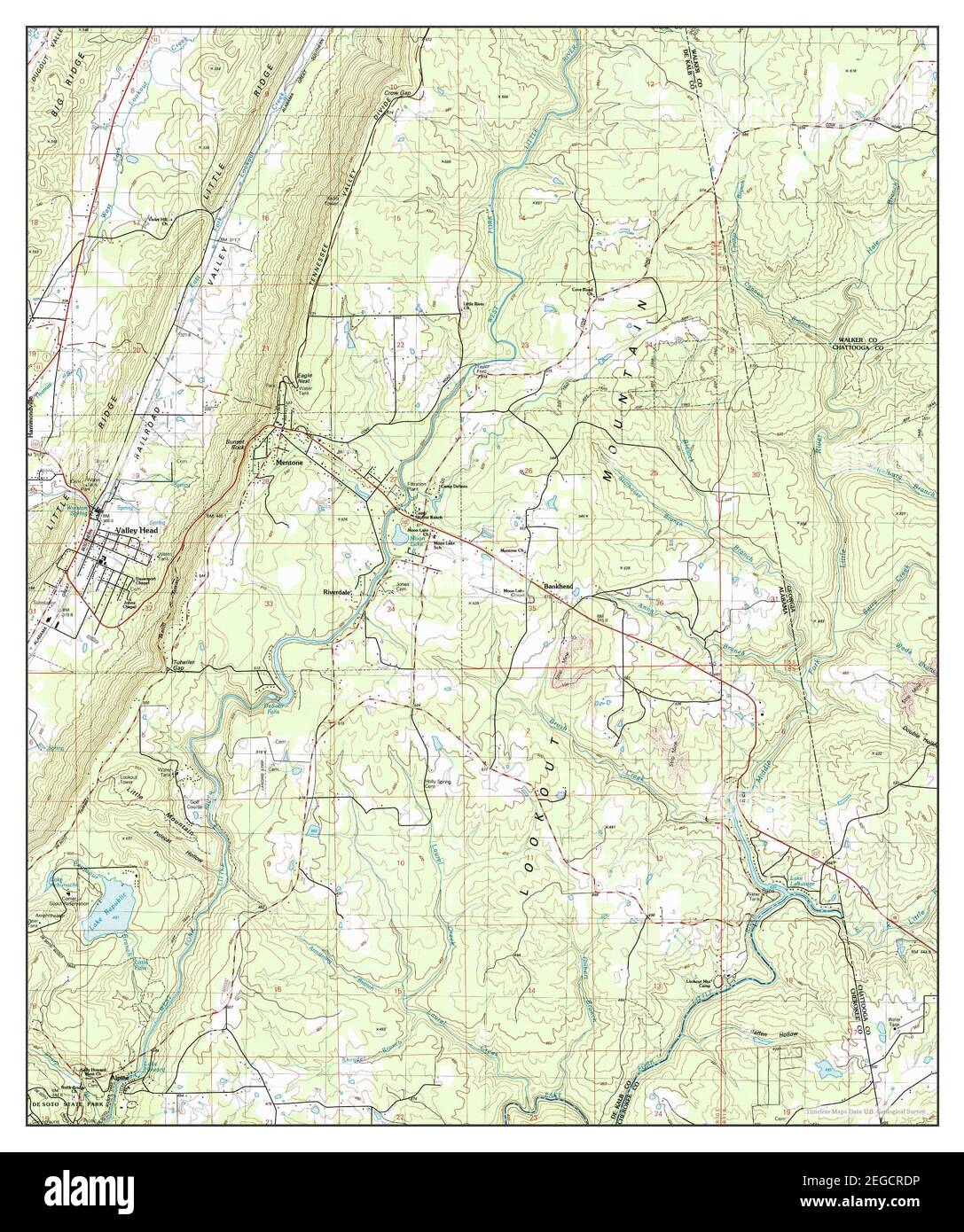 Valley Head, Alabama, map 1983, 124000, United States of America by