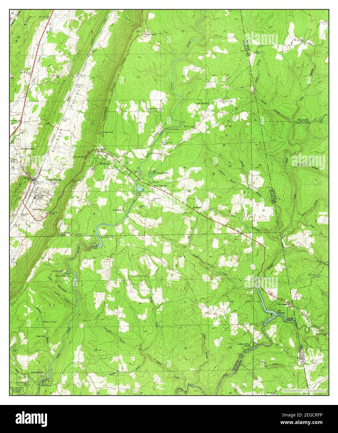 Valley Head, Alabama, map 1946, 124000, United States of America by