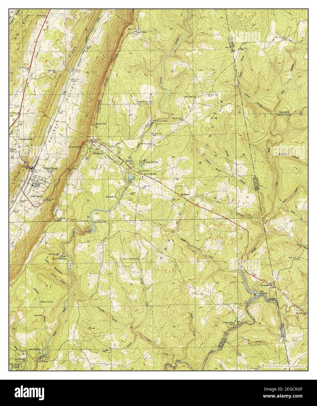 Valley Head, Alabama, map 1946, 124000, United States of America by