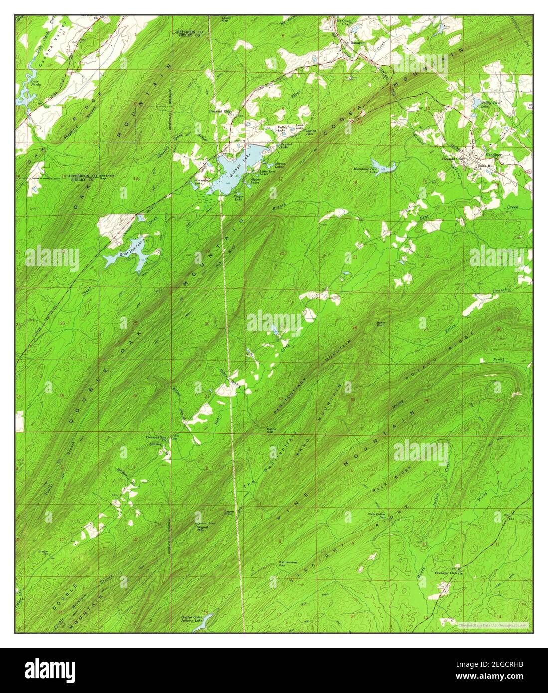 Vandiver, Alabama, map 1959, 124000, United States of America by