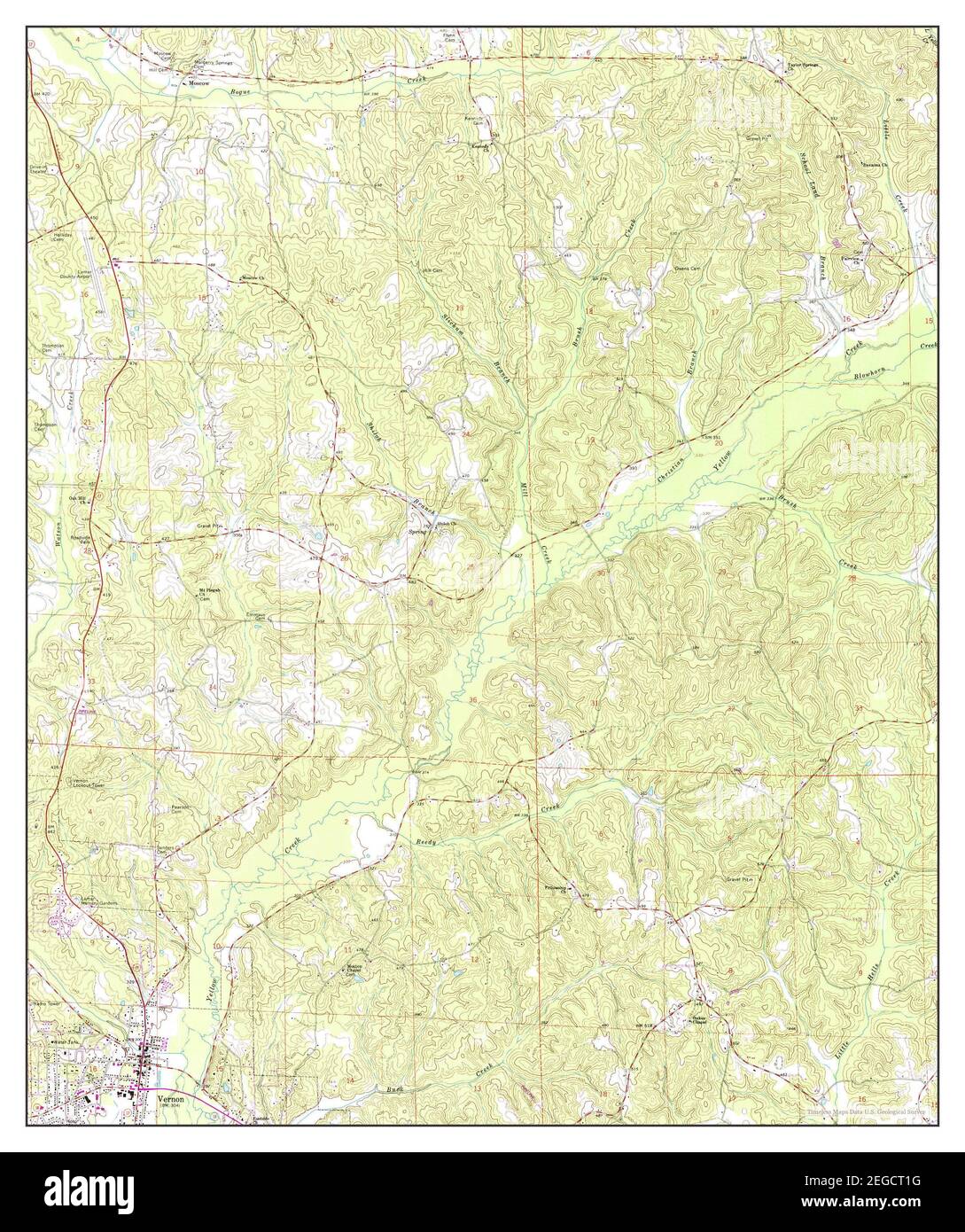 Vernon, Alabama, map 1967, 124000, United States of America by