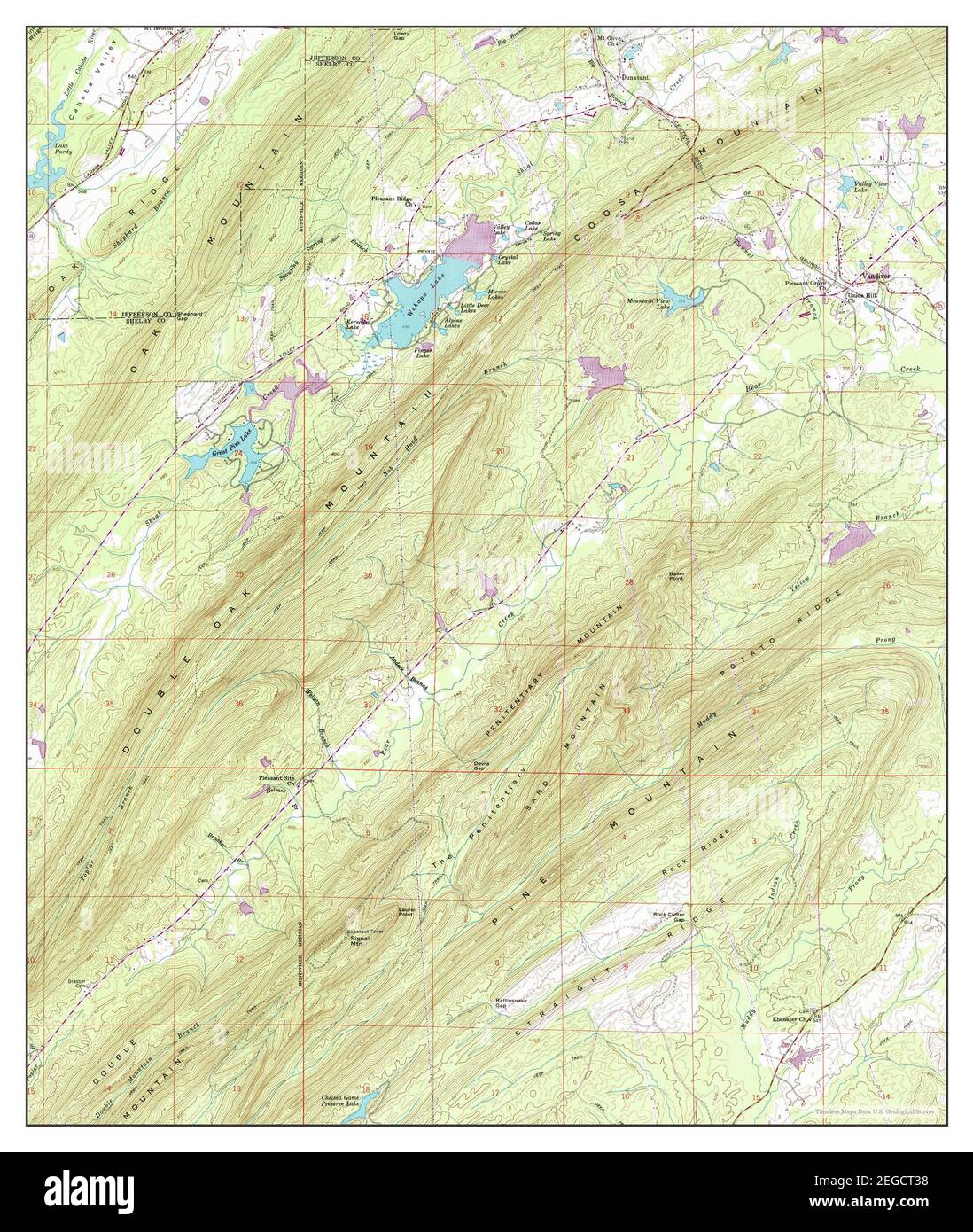 Vandiver, Alabama, map 1959, 124000, United States of America by