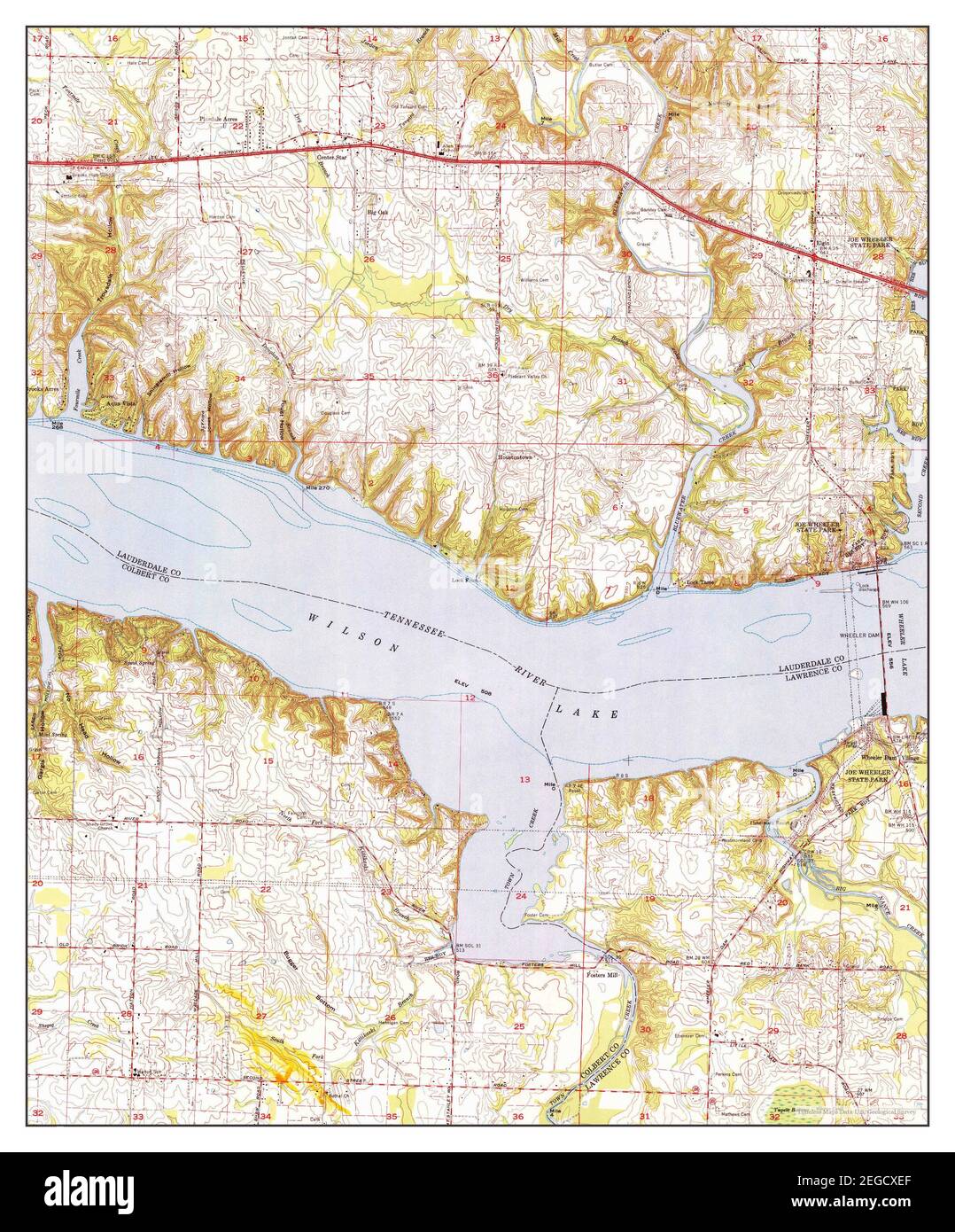 Wheeler Dam, Alabama, map 1971, 124000, United States of America by