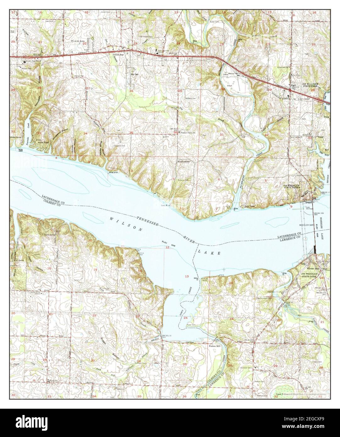 Wheeler Dam, Alabama, map 1971, 124000, United States of America by
