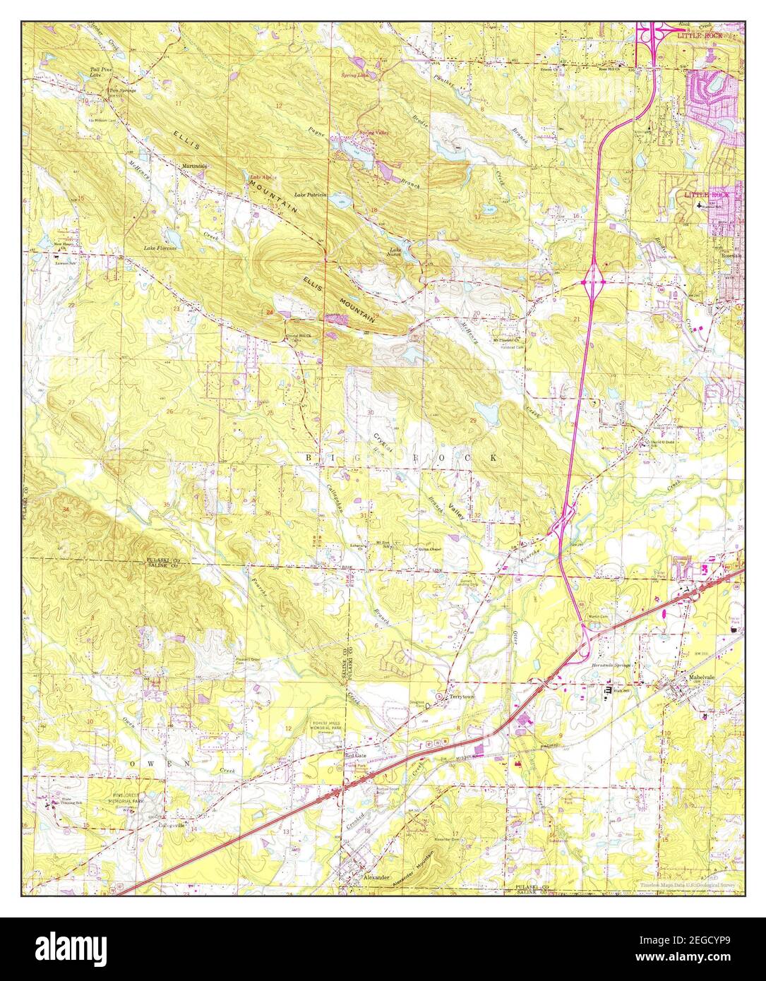 Alexander, Arkansas, map 1961, 124000, United States of America by
