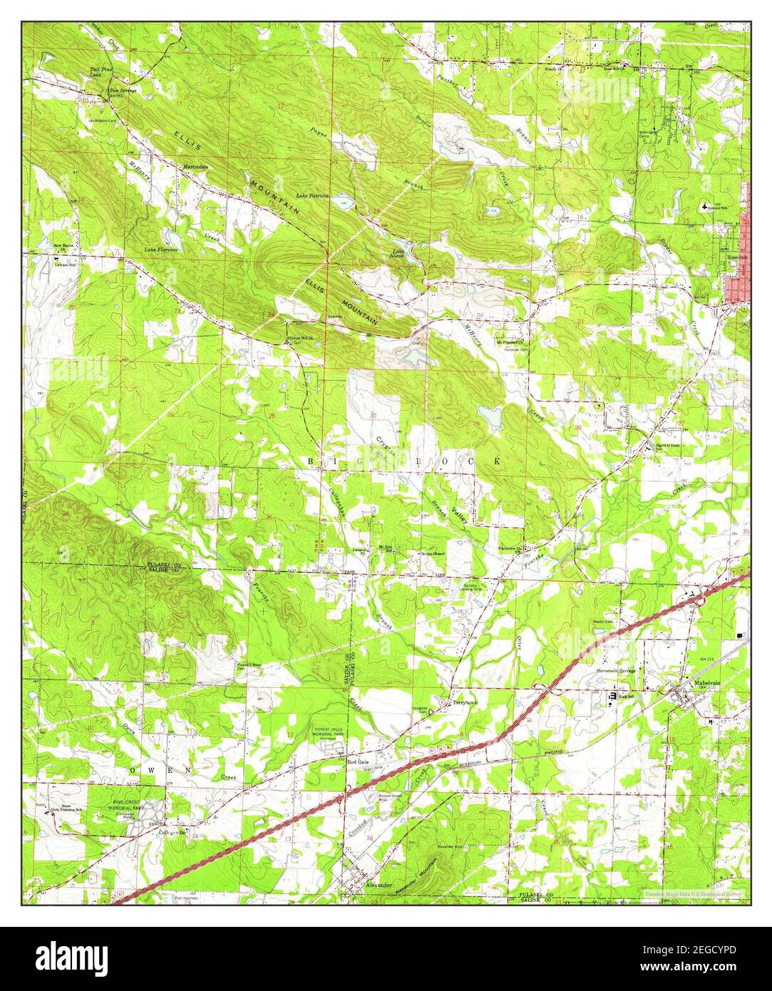 Alexander, Arkansas, map 1961, 124000, United States of America by