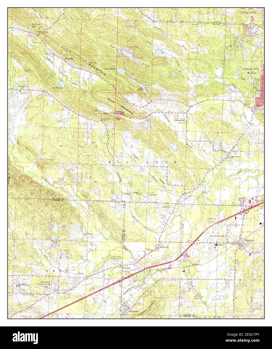 Alexander, Arkansas, map 1961, 124000, United States of America by Timeless Maps, data U.S