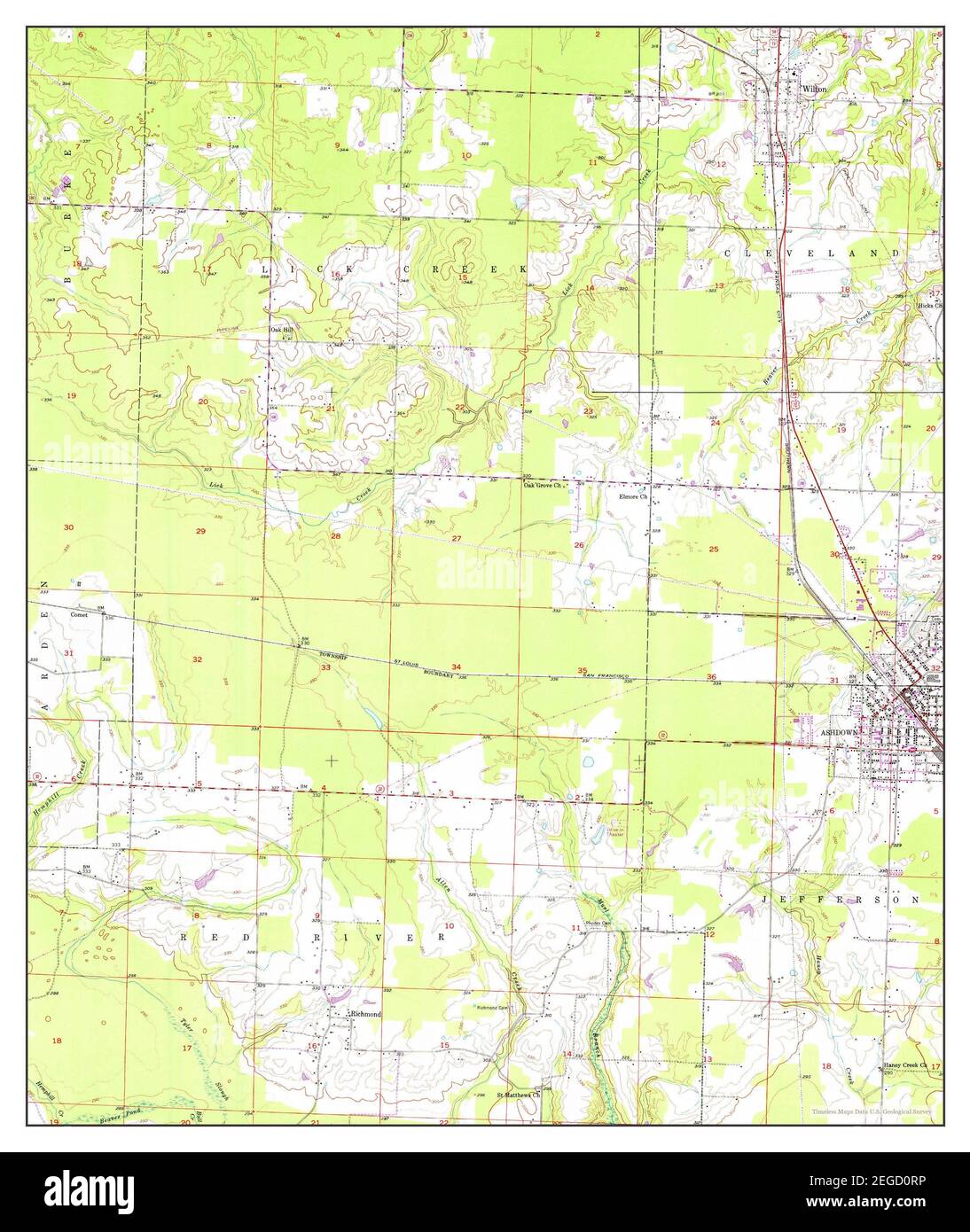 Ashdown West, Arkansas, map 1950, 124000, United States of America by Timeless Maps, data U.S