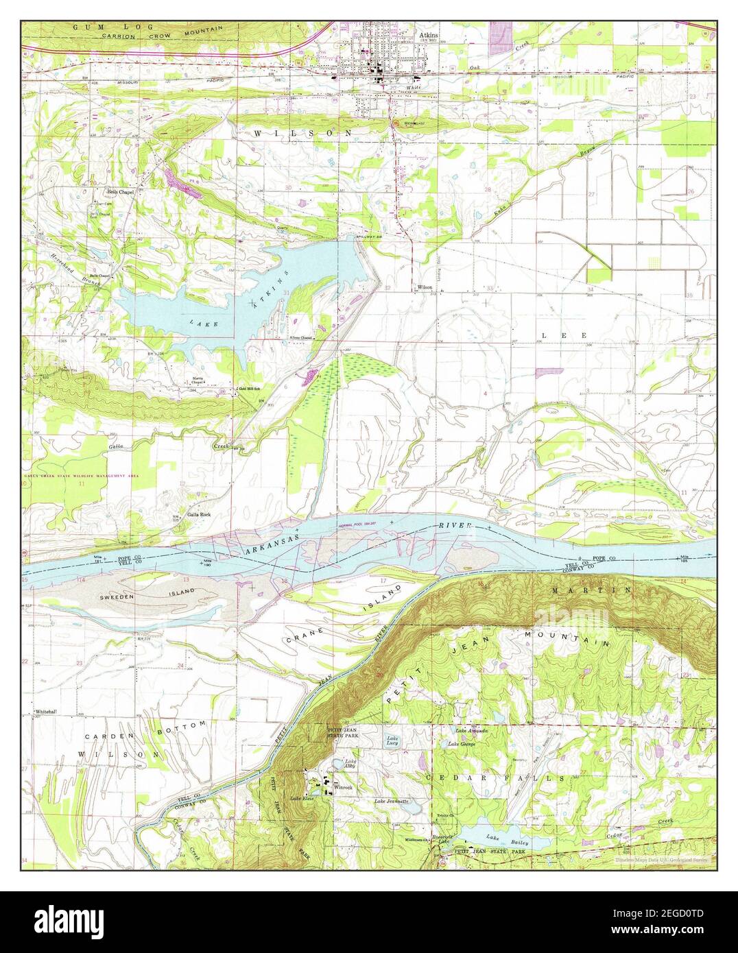 Atkins, Arkansas, map 1961, 124000, United States of America by