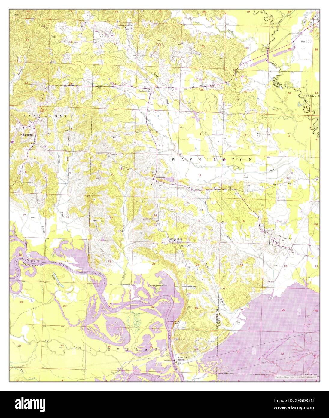 Ben Lomond, Arkansas, map 1950, 124000, United States of America by