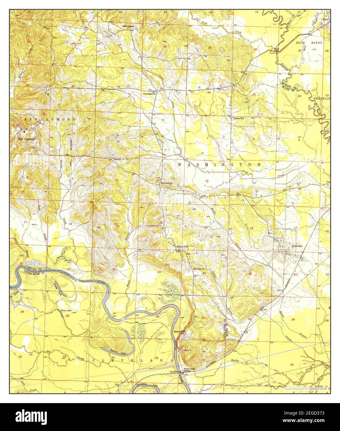 Ben Lomond, Arkansas, map 1951, 124000, United States of America by