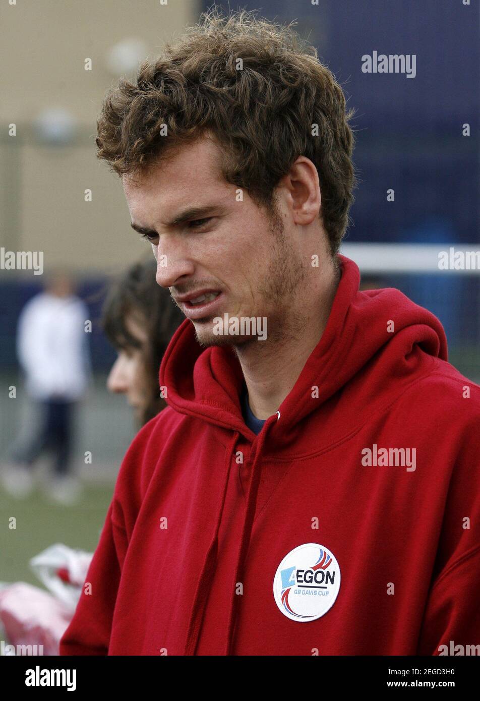 Tennis / Football - Andy Murray visits the Everton FC Training Ground prior  to the GB Davis Cup tie at the Liverpool Echo Arena - Everton Training  Ground, Finch Farm - 15/9/09