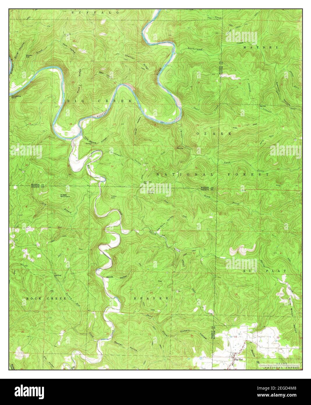 Big Flat, Arkansas, map 1966, 124000, United States of America by