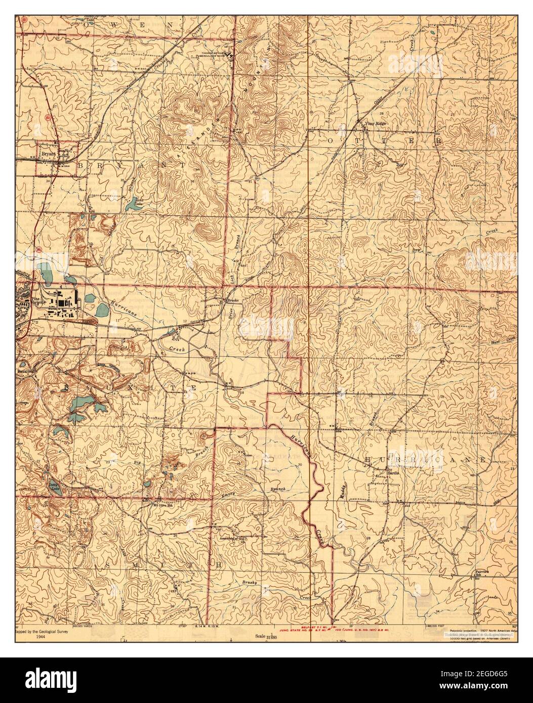Bryant, Arkansas, map 1944, 131680, United States of America by