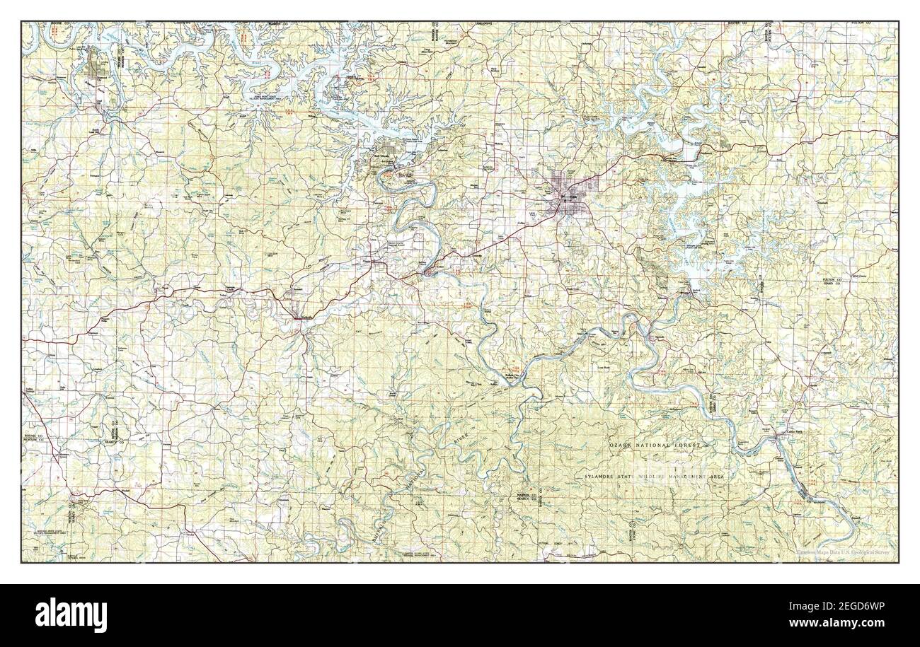 Bull Shoals Lake, Arkansas, map 1985, 1100000, United States of