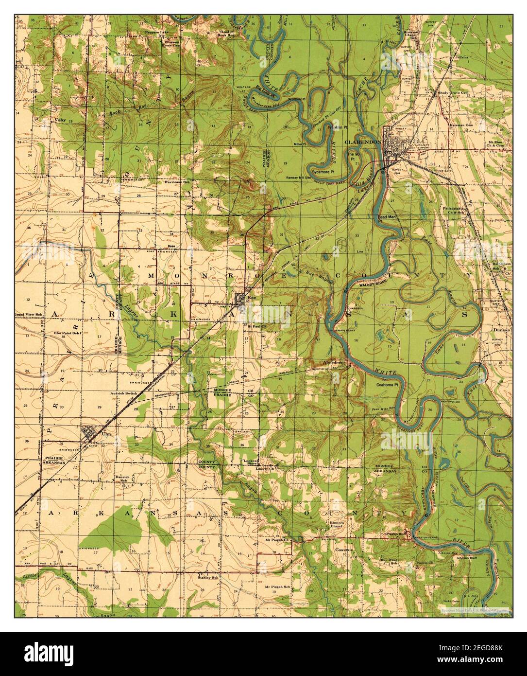 Clarendon Arkansas Map 1935 1 62500 United States Of America By 