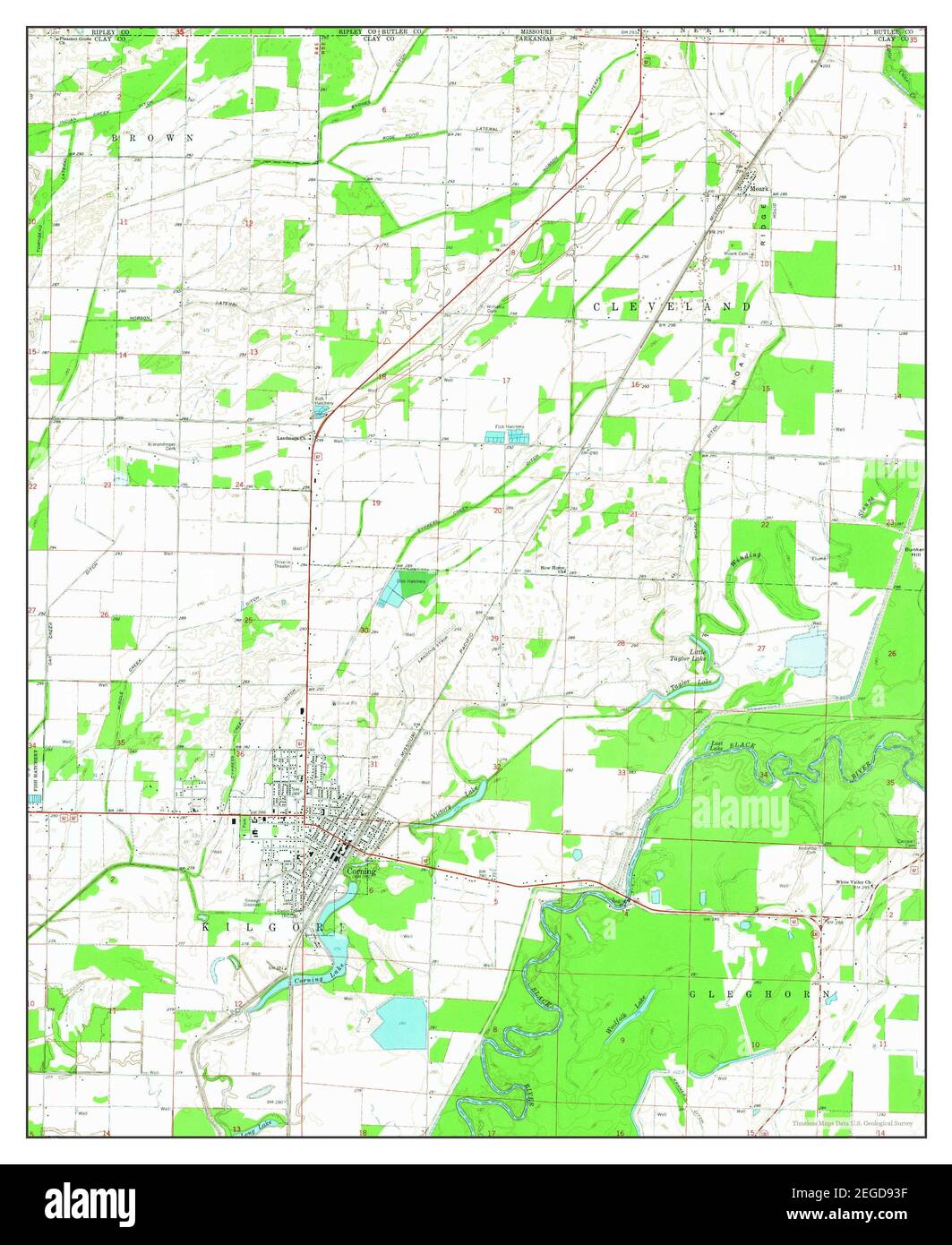 Corning, Arkansas, map 1964, 124000, United States of America by