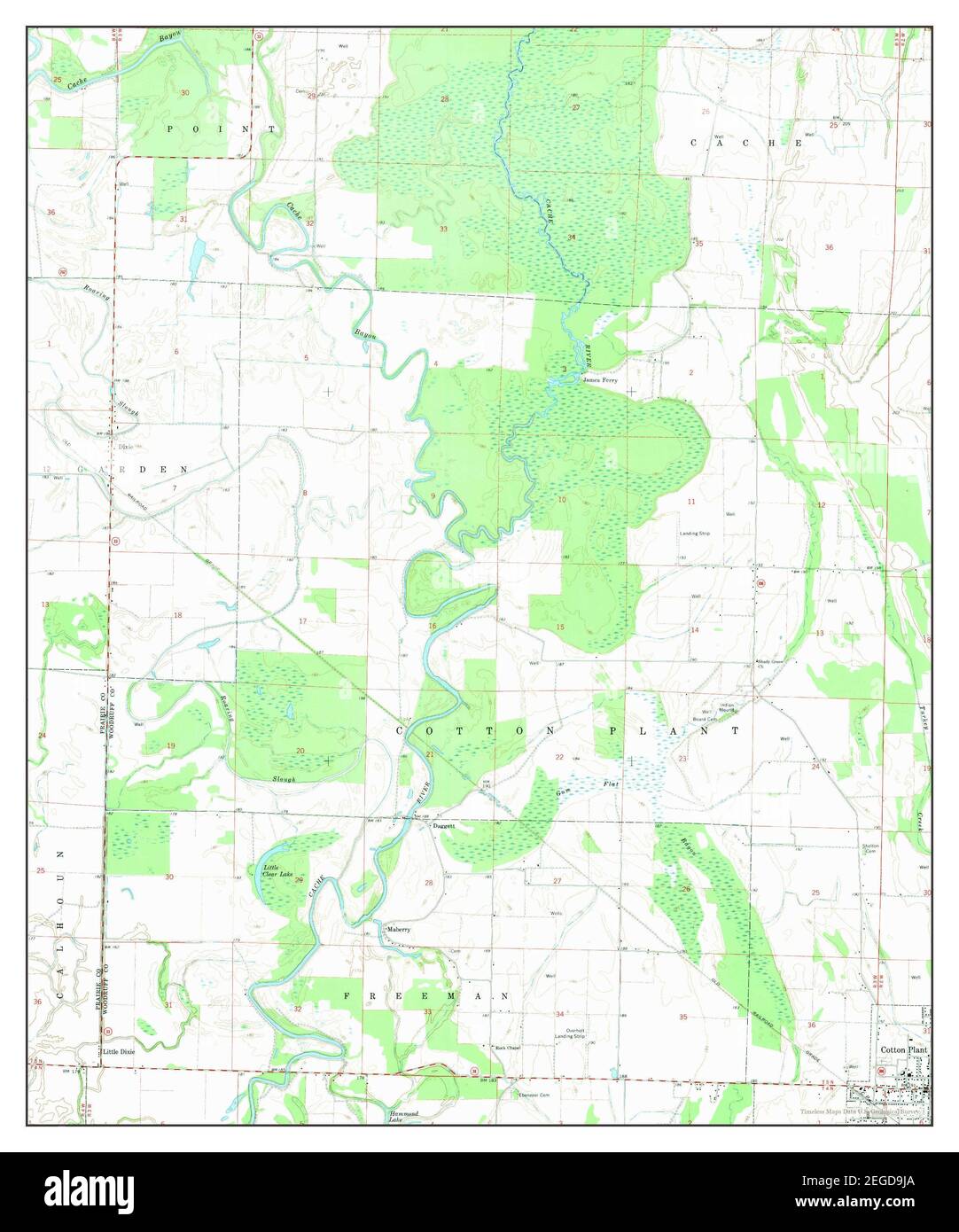 Cotton Plant, Arkansas, map 1968, 1:24000, United States of America by Timeless Maps, data U.S. Geological Survey Stock Photo