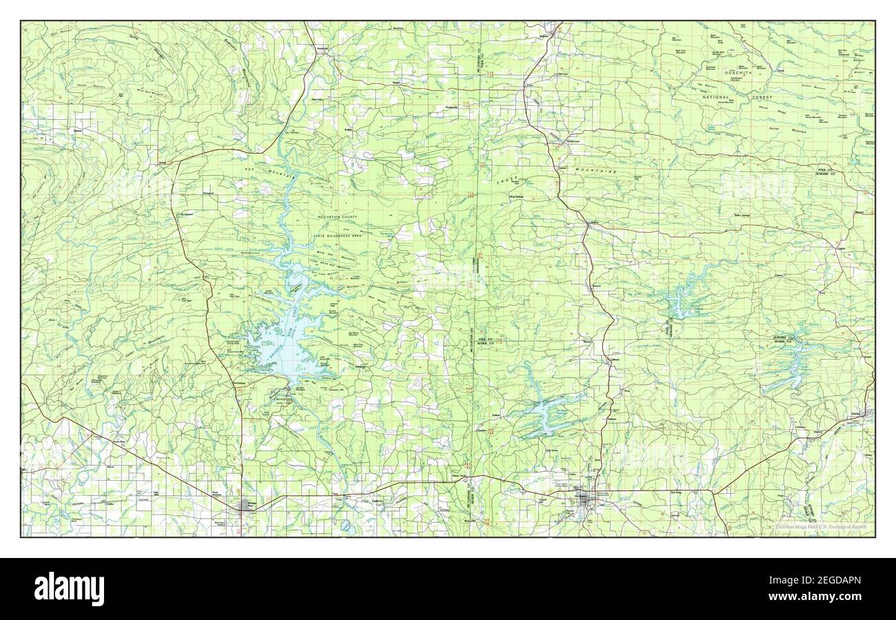 De Queen, Arkansas, map 1986, 1:100000, United States of America by