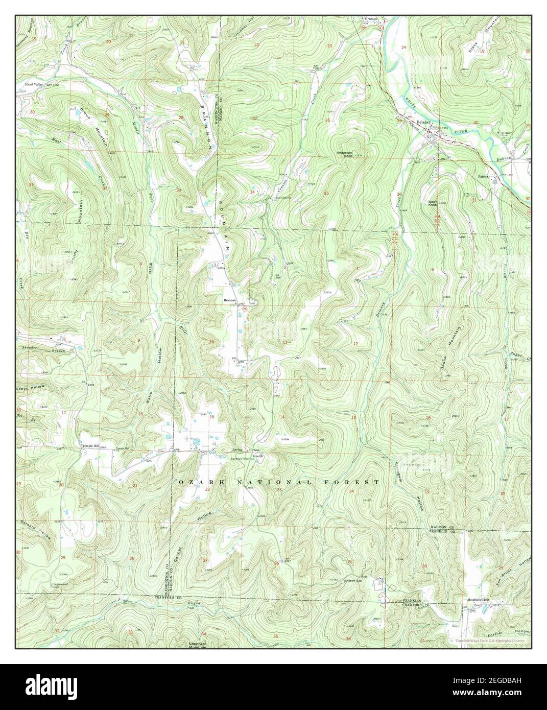 Delaney, Arkansas, map 1973, 124000, United States of America by