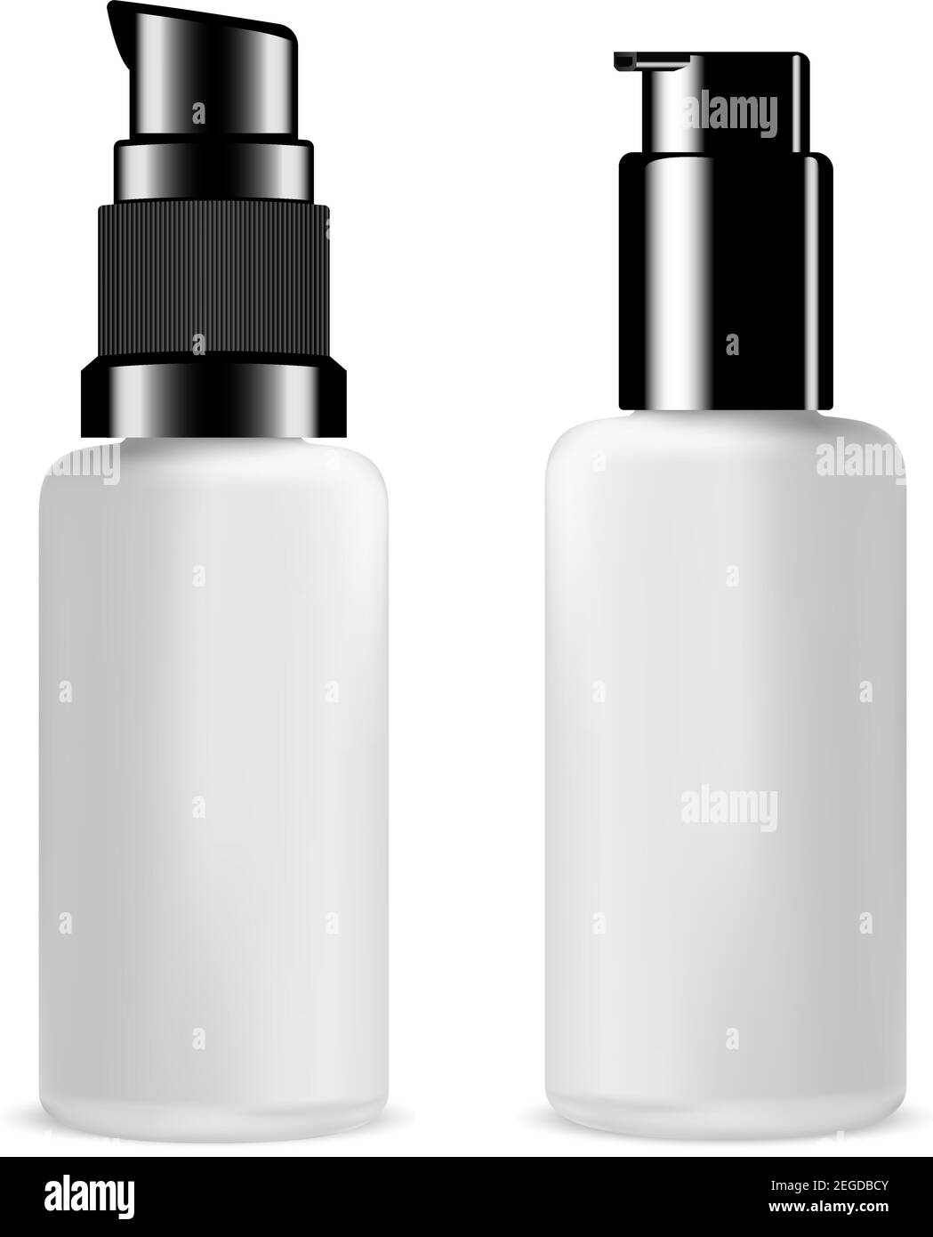Pump Dispenser Bottle Set. Glass Serum Bottle. Cosmetic Flacon Mockup